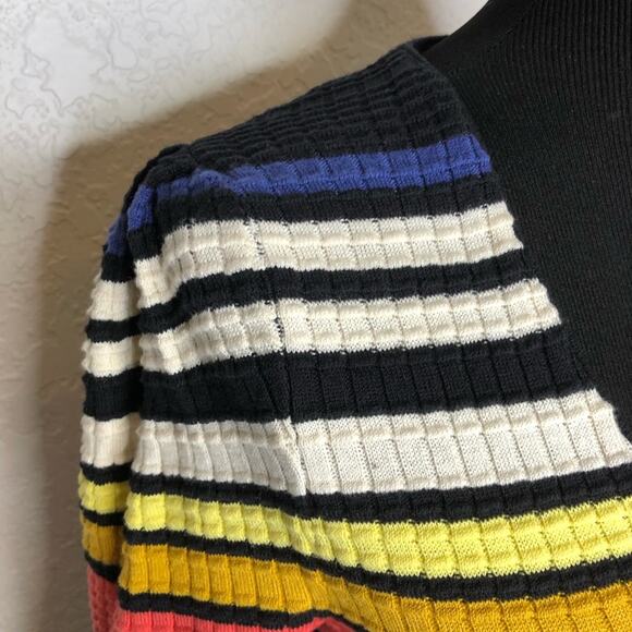 Free People Gidget black white colored striped ribbed knit dress Extra Small XS - Picture 7 of 14